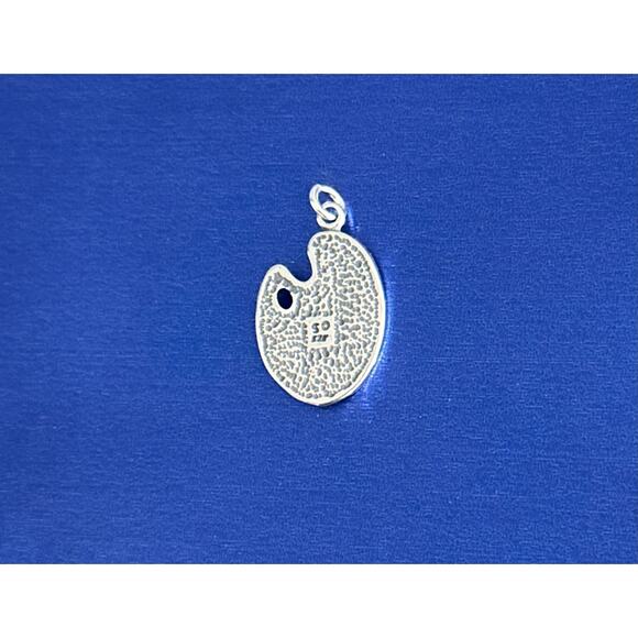 Sterling Silver Painter’s Pallet with Enamel Colors Charm - Picture 2 of 4